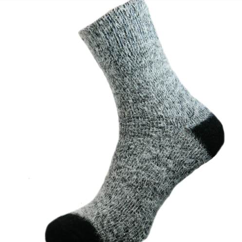 Wool Blend Sock with Ribbed Cuff