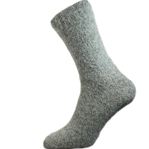 Wool Blend Sock with Ribbed Cuff