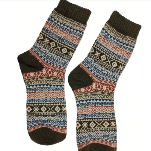 Fairisle Wool Blend Socks