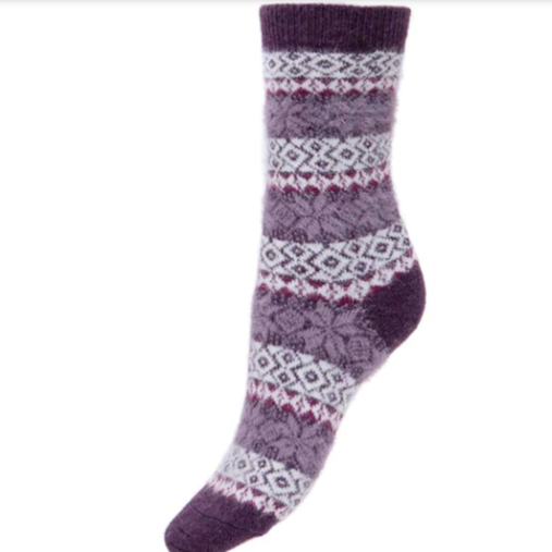 Fairisle Patterned Wool Blend Socks