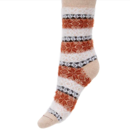 Fairisle Patterned Wool Blend Socks