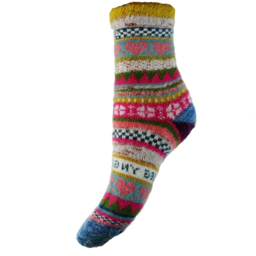 Multi Coloured Wool Blend Socks