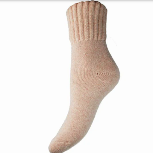 Thick Wool Blend Sock with Ribbed Cuff