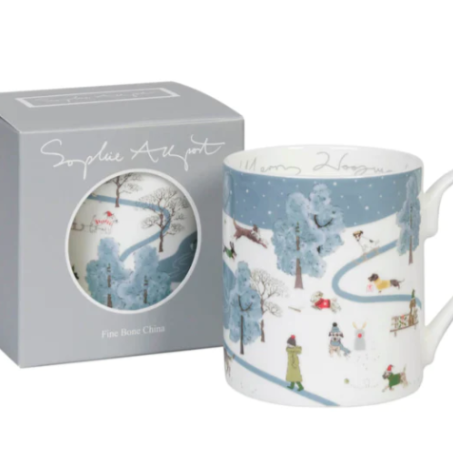 Christmas Dogs Scene Mug