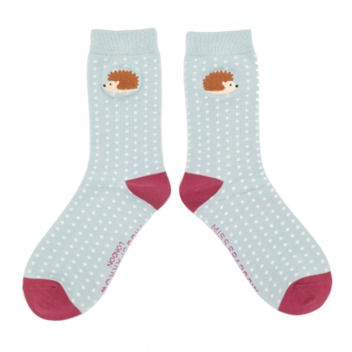 Embroidered Hedgehogs Socks