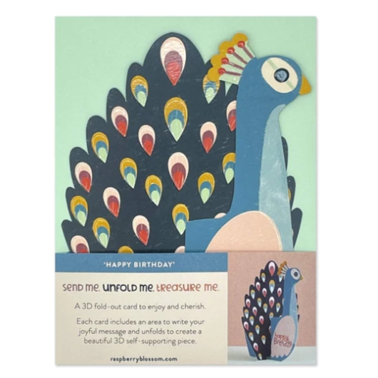3D Peacock Card