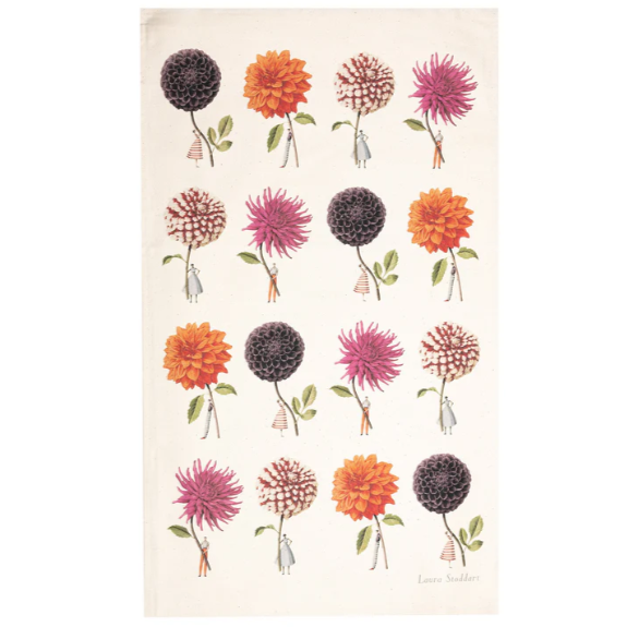 Multi Dahlia Tea Towel
