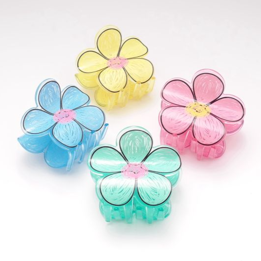 Scribble Flower Claw Clip
