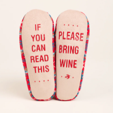 'Please Bring Wine' Slipper