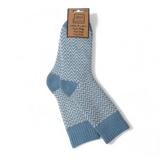 Hazy Herringbone Ribbed Socks