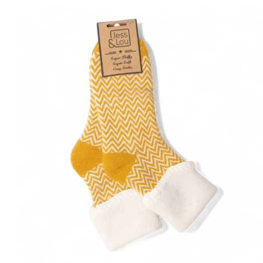Happy Herringbone Cuff Socks
