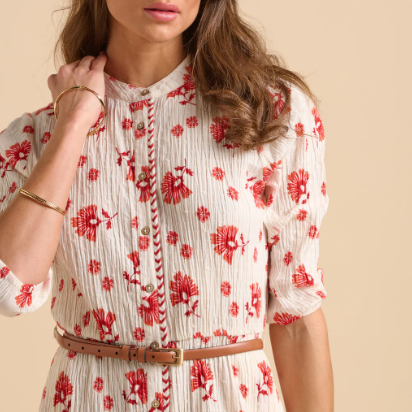 Fan Floral Knee Length Dress
