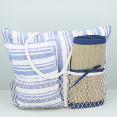 Striped Beach Bag Set