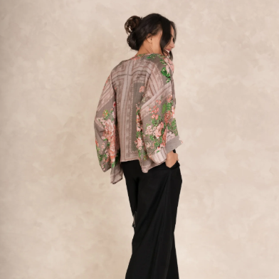 Neon Rose Beige Kimono