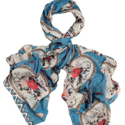 Magnolia Plates Blue Scarf