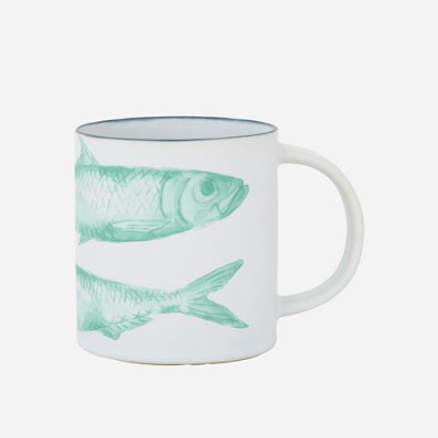 Nautical White Stoneware Mug