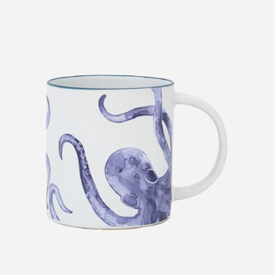 Nautical White Stoneware Mug