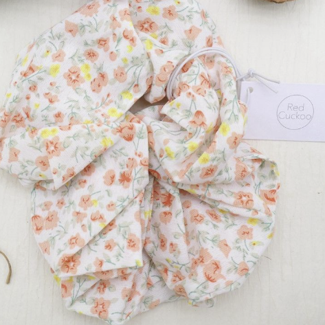 Oversized Floral Scrunchies