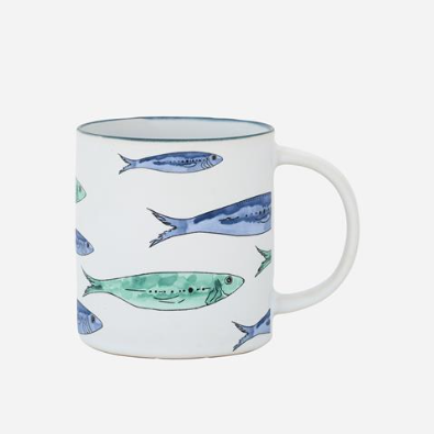 Nautical White Stoneware Mug