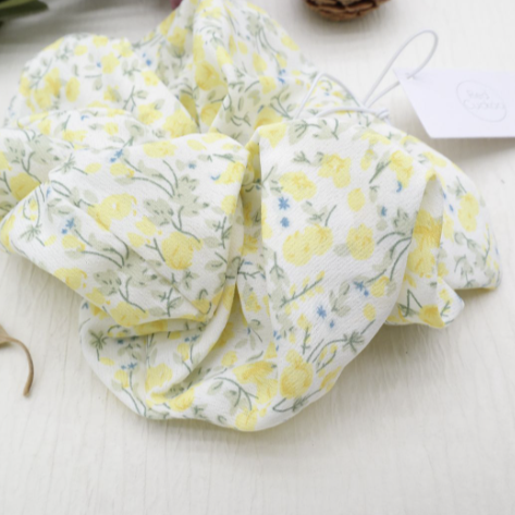 Oversized Floral Scrunchies