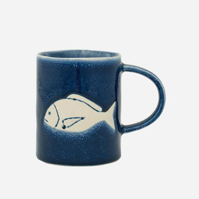 Nautical Navy Stoneware Mug