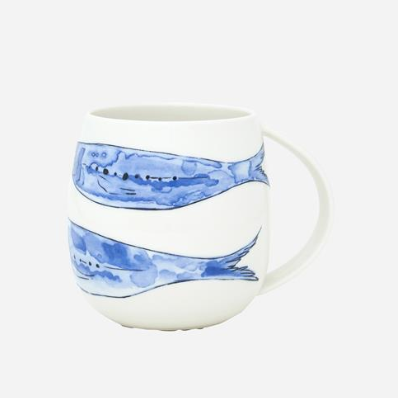 Nautical White Stoneware Cup