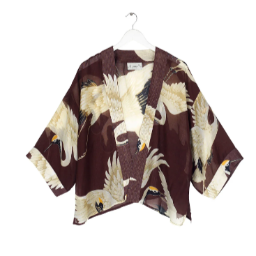 Stork Printed Kimono