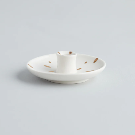 Gold Brush Mark 1/2" Candle Holder