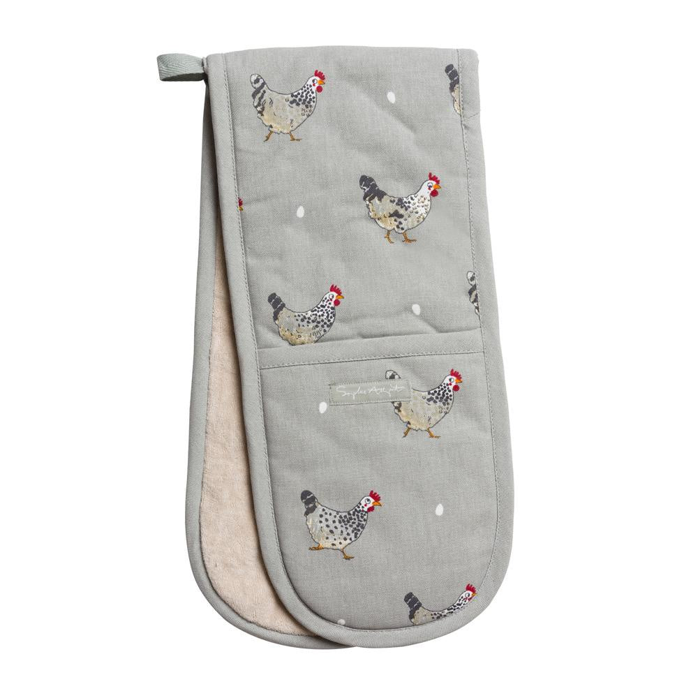 Oven Gloves - Chicken on Grey