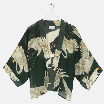 Stork Printed Kimono
