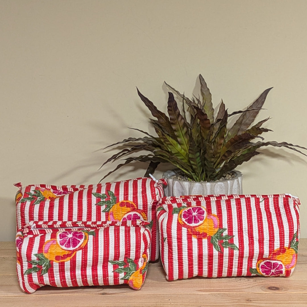Stripe Fruity Make-Up Bags