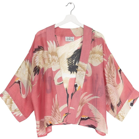Stork Printed Kimono