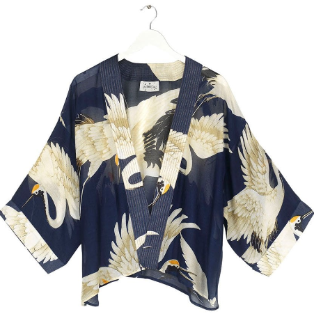 Stork Printed Kimono