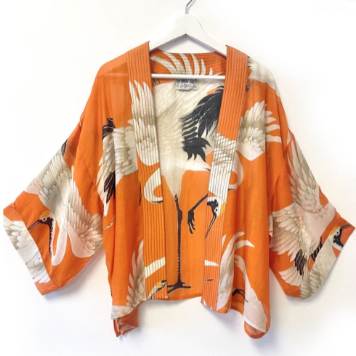 Stork Printed Kimono