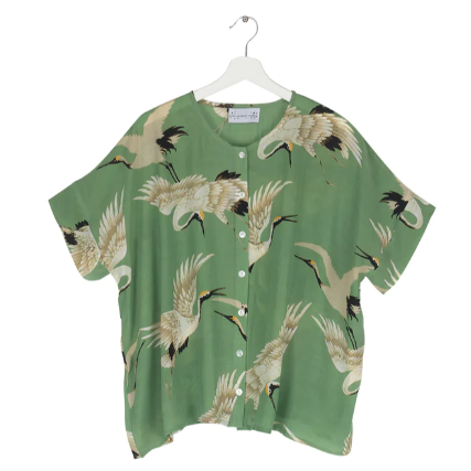 Stork Tea Blouse Pea Green