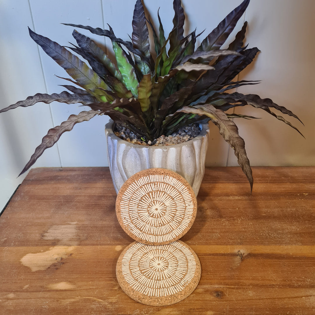 Sandy Lines Cork Coaster