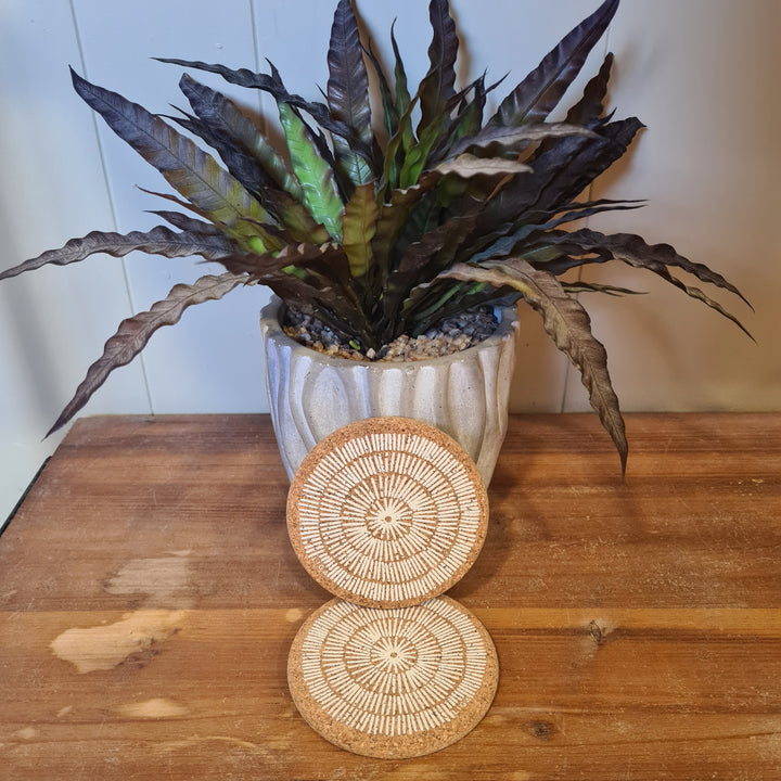 Sandy Lines Cork Coaster