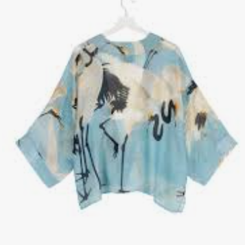 Stork Printed Kimono