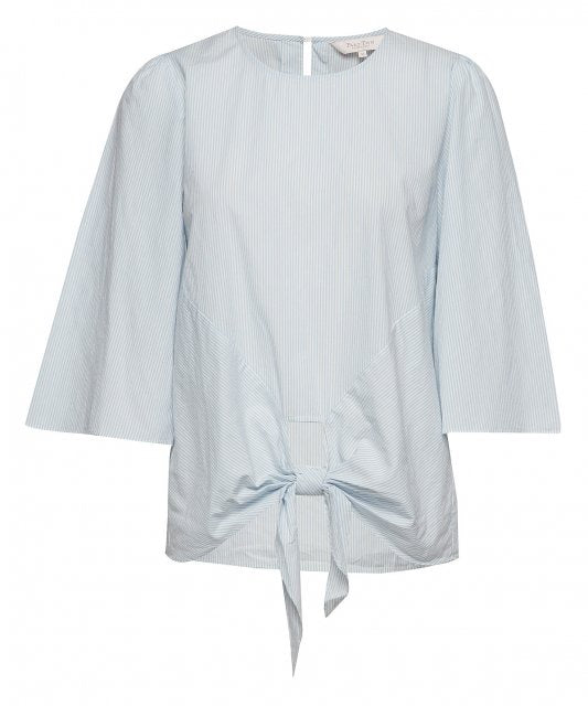 Palia Blouse - Light Blue Fine Stripe