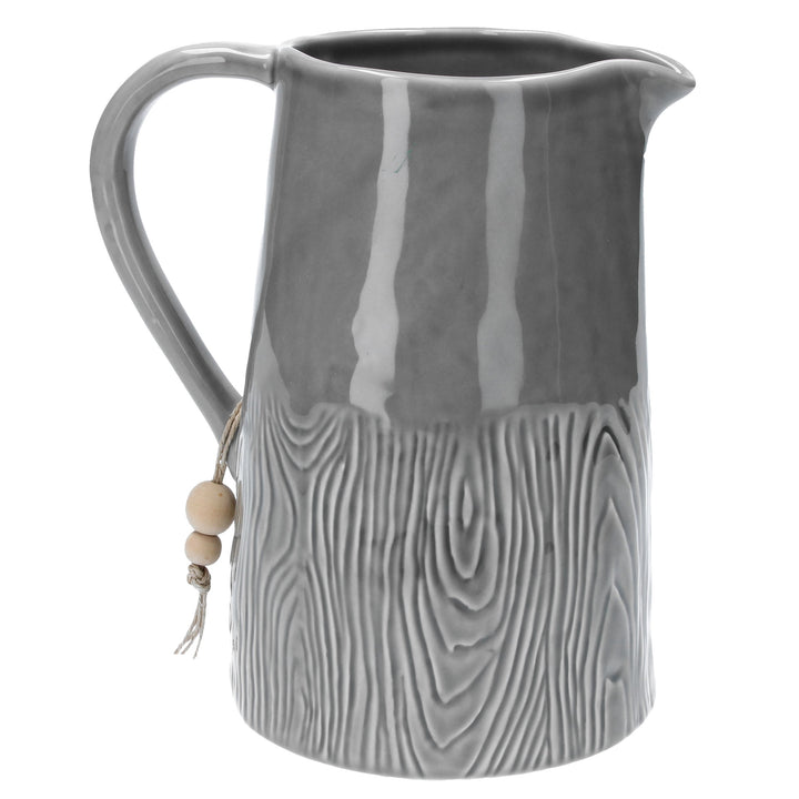 Grey Ceramic Wood Effect Large Jug
