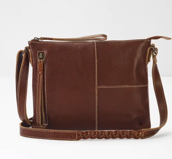 Eco Cross Body Leather Brown Bag