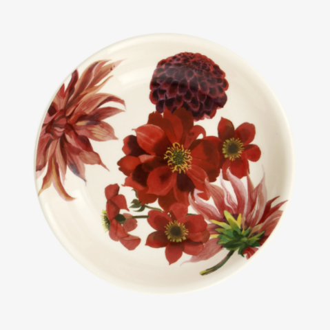 Red and Pink Dahlias Medium Pasta Bowl