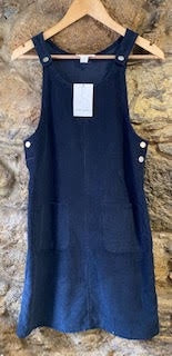 Cord Pinafore - Navy
