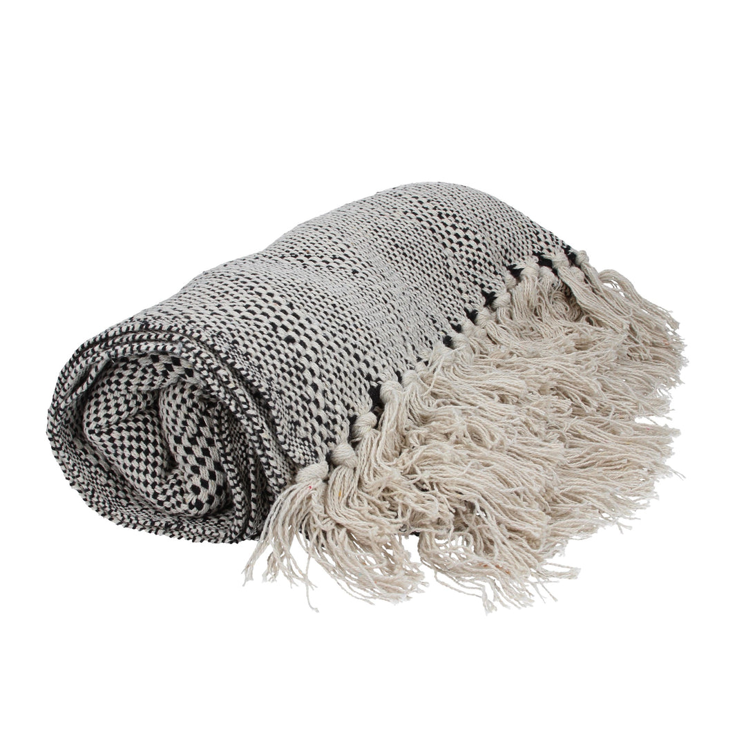 Black Natural Diamond Woven throw