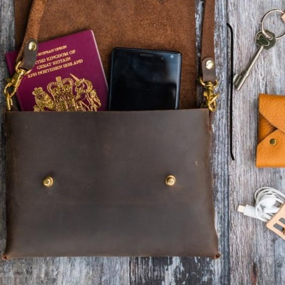 Oiled Leather Crossbody Bag