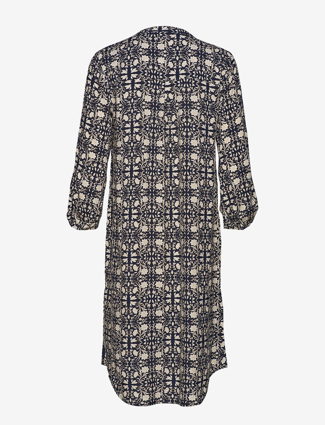 Callas Dress - Dark Blue Tile Print