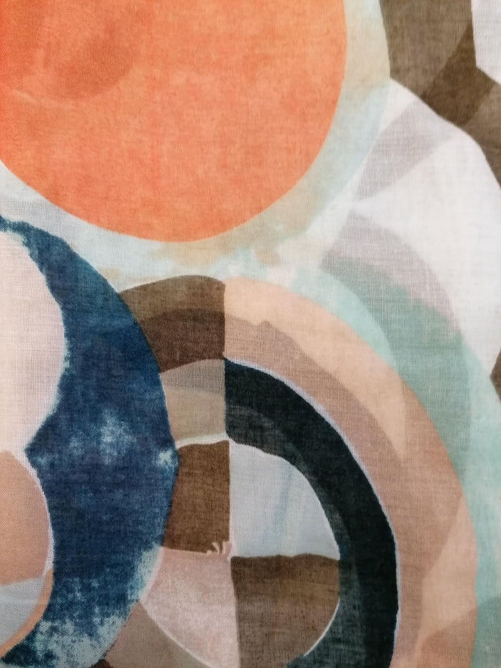 Abstract Print Scarf - Autumnal Colours
