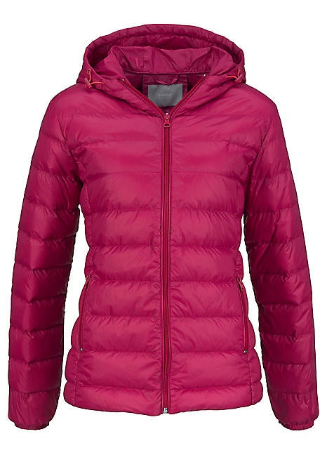 Ibico Puffer Coat with Hood Beetroot Burgundy - Ula Clothing#colour_beetroot-burgundy