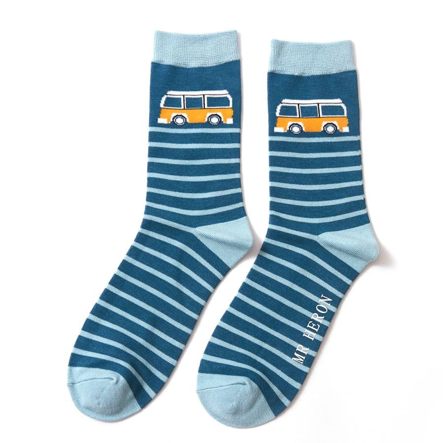 Camper Van and Stripes Socks - Mr Heron 7-11