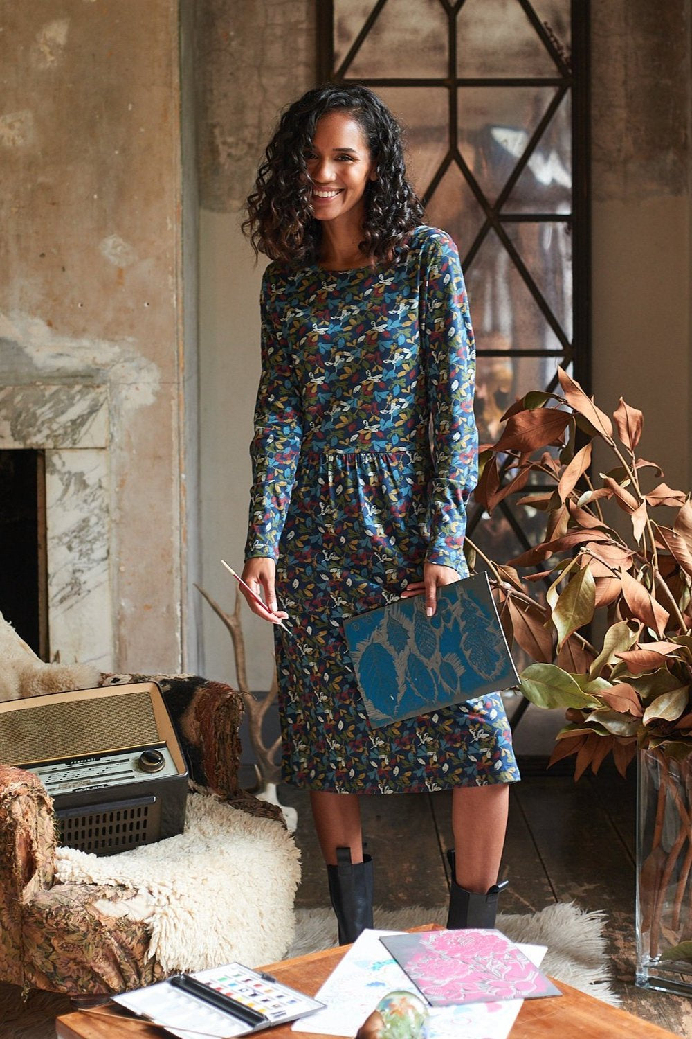 Sycamore Print Jersey Dress